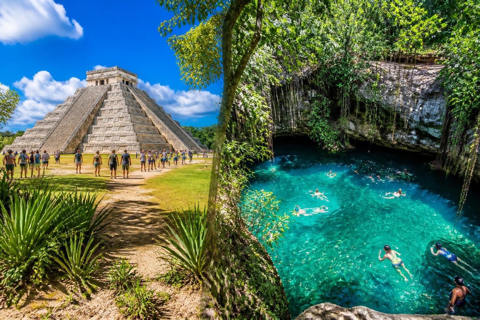 explore the ultimate day trip itinerary combining the iconic chichen itza archaeological site with the stunning cenotes of valladolid for an unforgettable adventure.