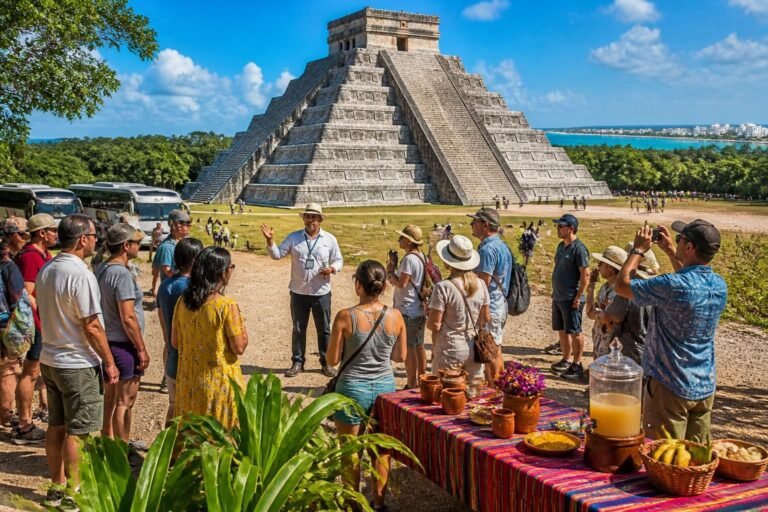 explore the best all-inclusive chichen itza tour from cancun, featuring guided visits, comfortable transportation, and exclusive amenities for an unforgettable experience.