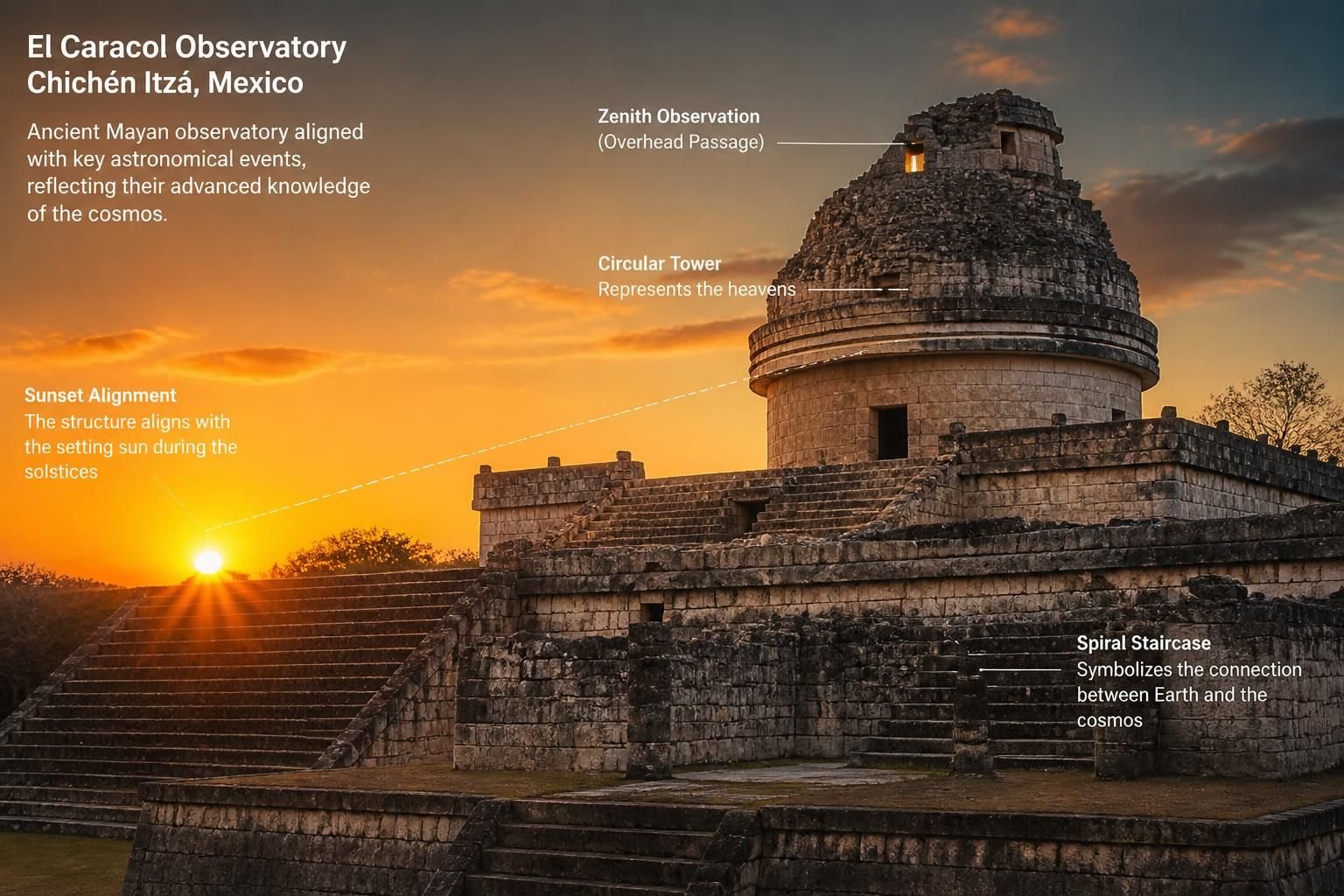 discover the astronomical importance of the chichen itza observatory and its role in ancient mayan civilization's celestial observations and timekeeping.