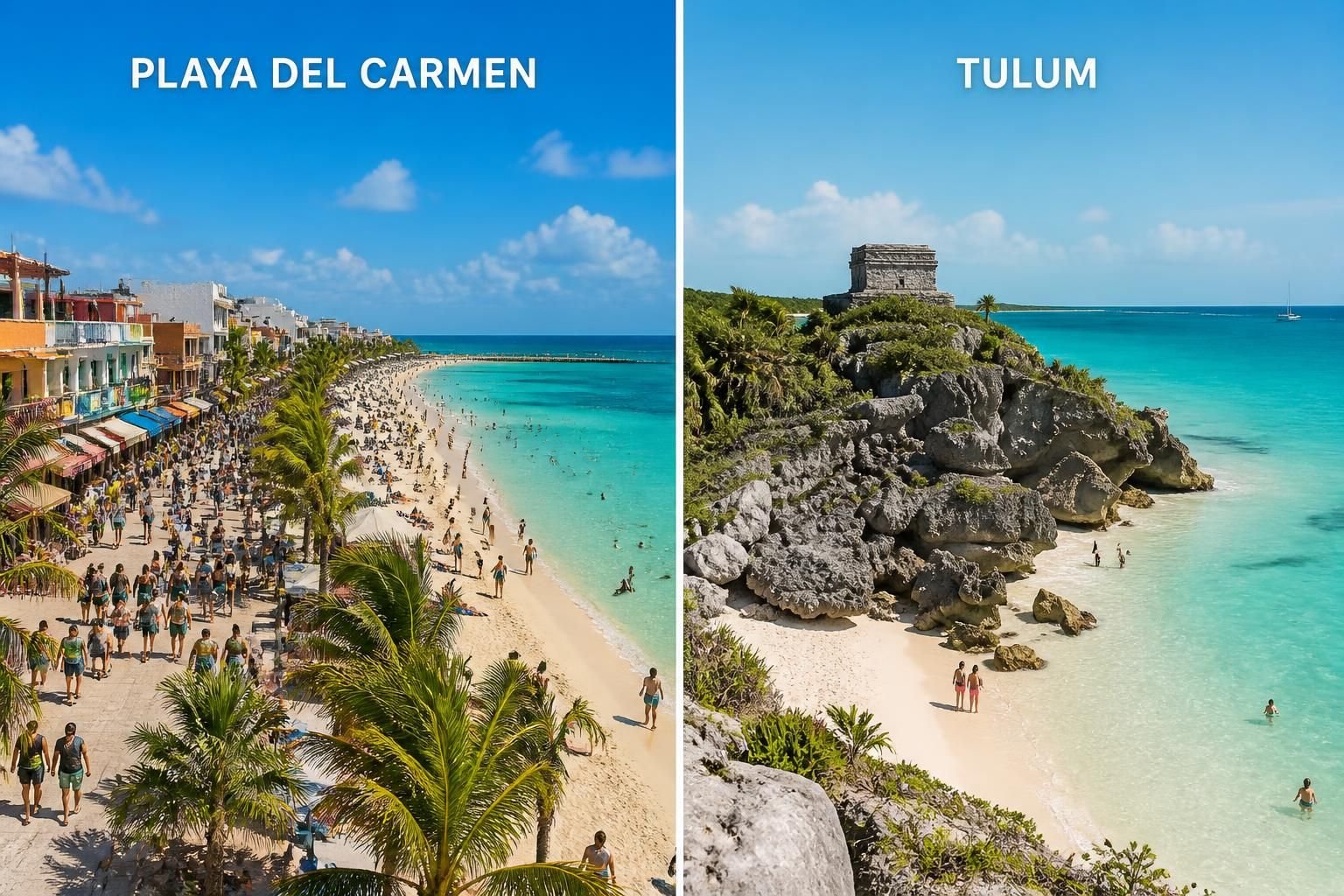 discover the key differences between playa del carmen and tulum to find out which destination matches your travel style perfectly. explore beaches, nightlife, and cultural attractions to plan your ideal getaway.