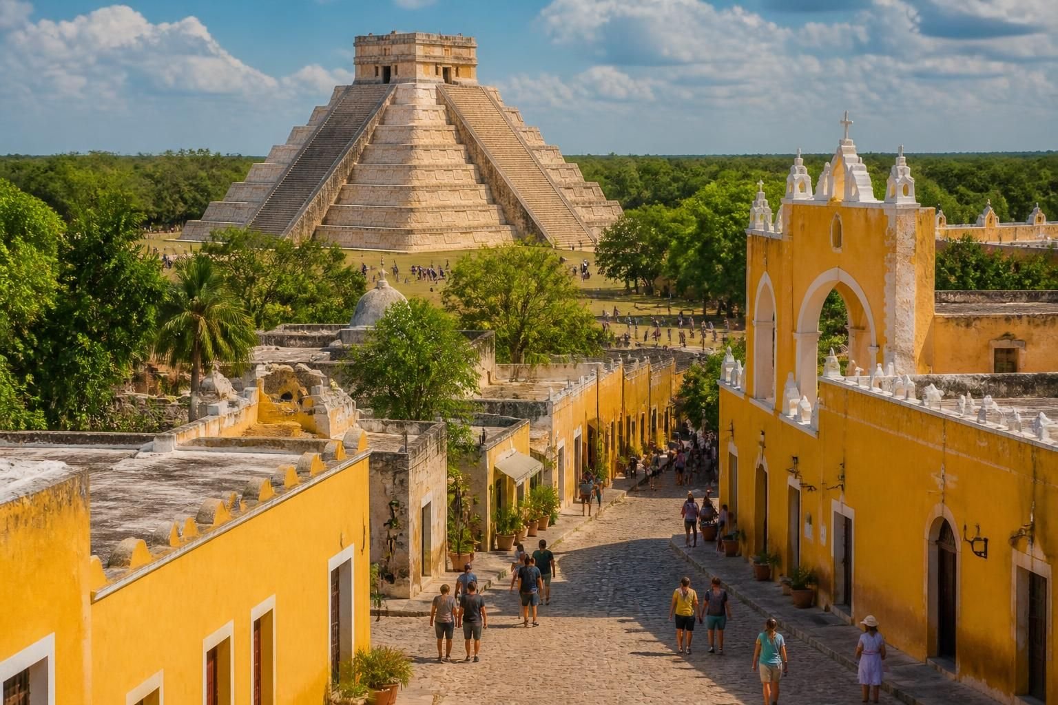 explore the wonders of chichen itza and izamal on an unforgettable tour featuring ancient mayan ruins, vibrant culture, and stunning architecture. discover history and beauty in one incredible journey.