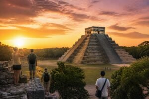experience the breathtaking beauty of a chichen itza sunrise tour and uncover the ancient wonders as the sun rises over this iconic mayan archaeological site.