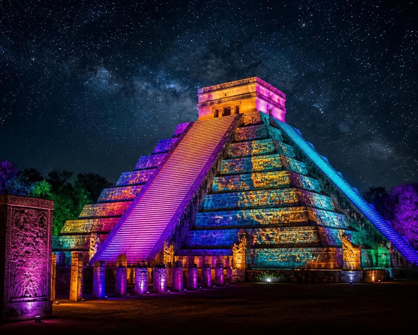 experience the enchanting chichen itza light show night tour and witness the ancient mayan city illuminated in a magical display of history and culture.