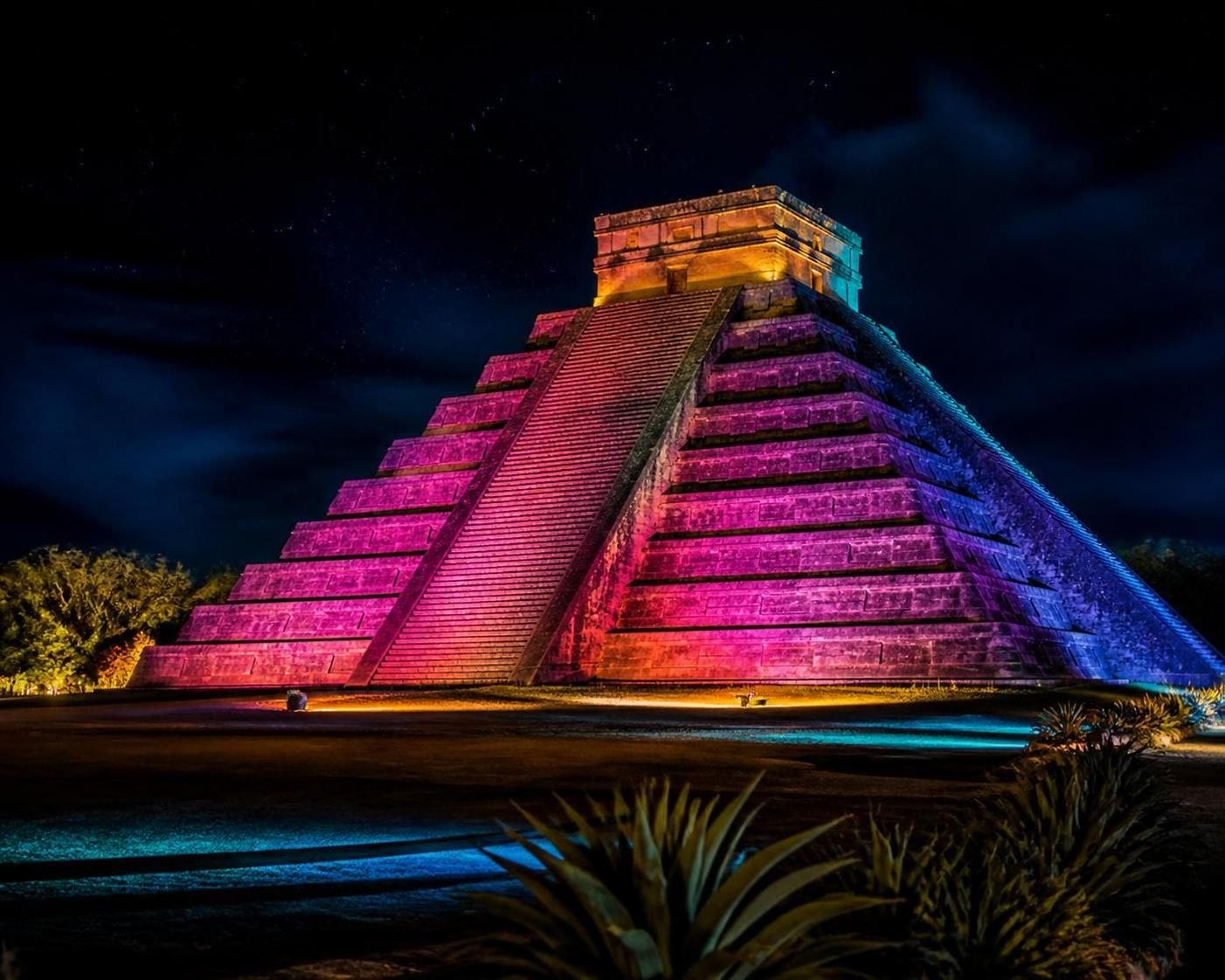 experience the enchanting chichen itza sound and light show, where history comes alive with spectacular visuals and captivating storytelling under the night sky.